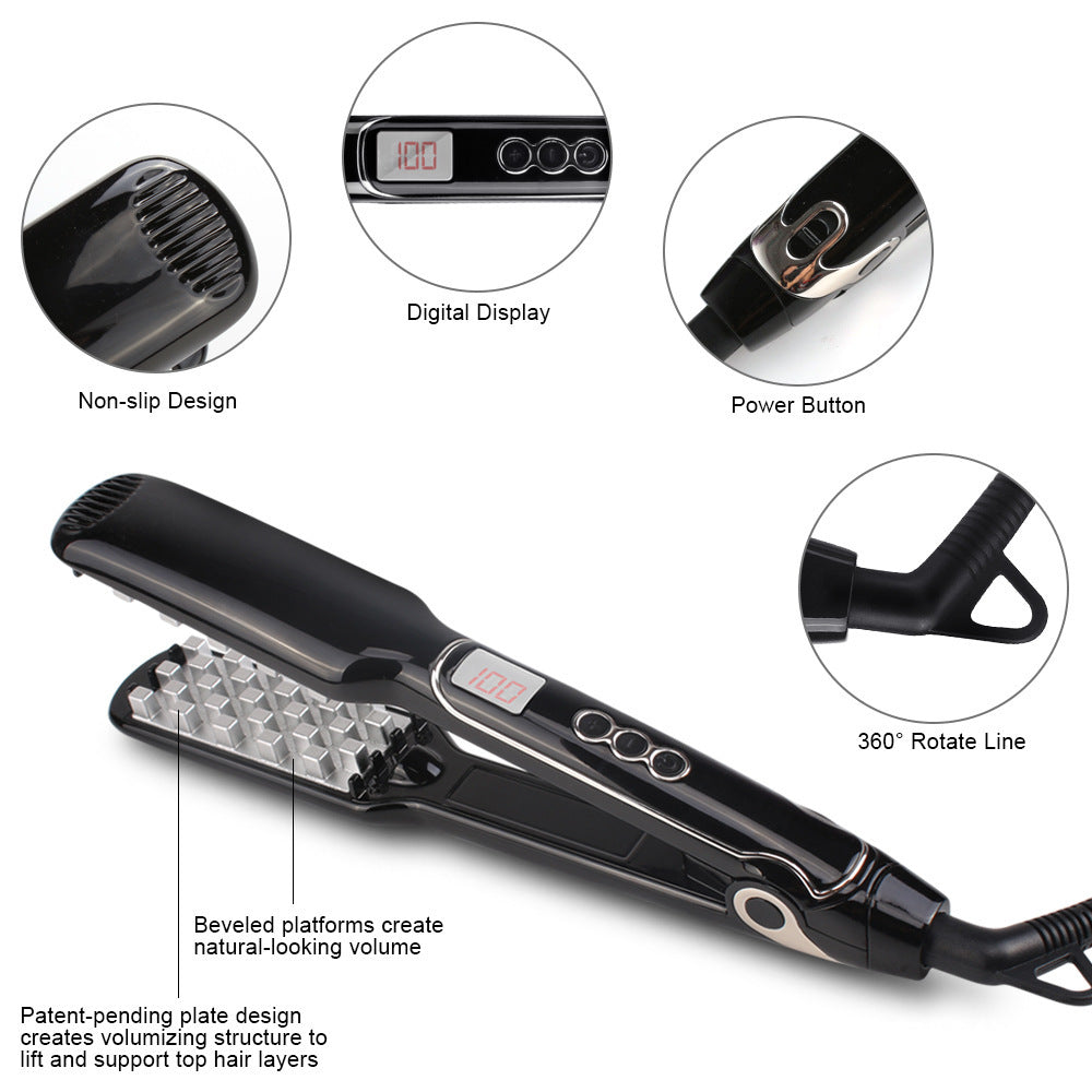 HKM-713363 Digital Flat Iron for Hair Styling with LCD Display - Tourmaline Ceramic & Adjustable Temperature Control