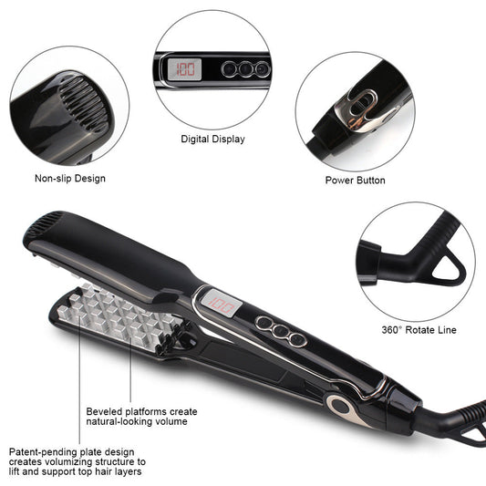 HKM-713363 Digital Flat Iron for Hair Styling with LCD Display - Tourmaline Ceramic & Adjustable Temperature Control
