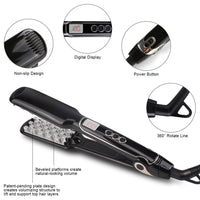 HKM-713363 Digital Flat Iron for Hair Styling with LCD Display - Tourmaline Ceramic & Adjustable Temperature Control