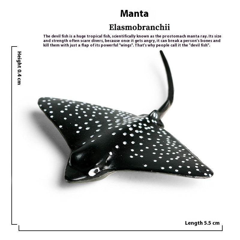 HKM-581715 Realistic Plastic Devil Fish/Ray Fish Marine Animal Model for Educational Play