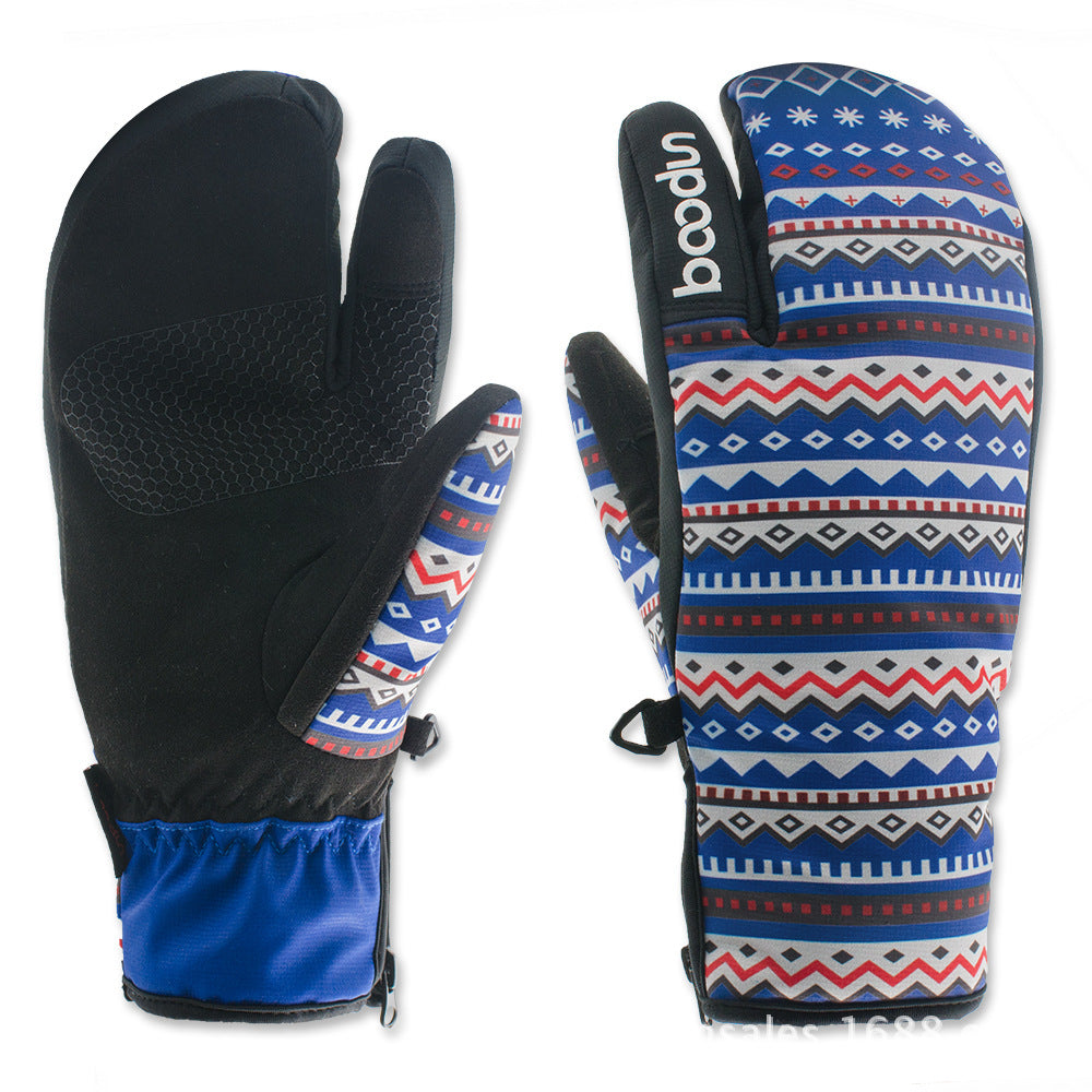 KTX-127443 Three-Finger Warm Outdoor Ski Gloves for Cold Weather Activities