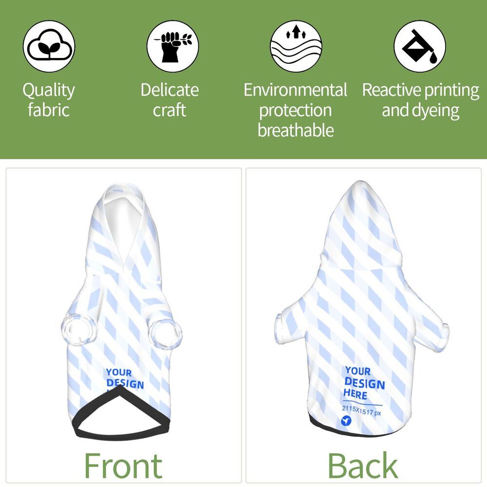HKM-225939 Cozy Hooded Sweater for Small Pets - Soft, Breathable Polyester Design