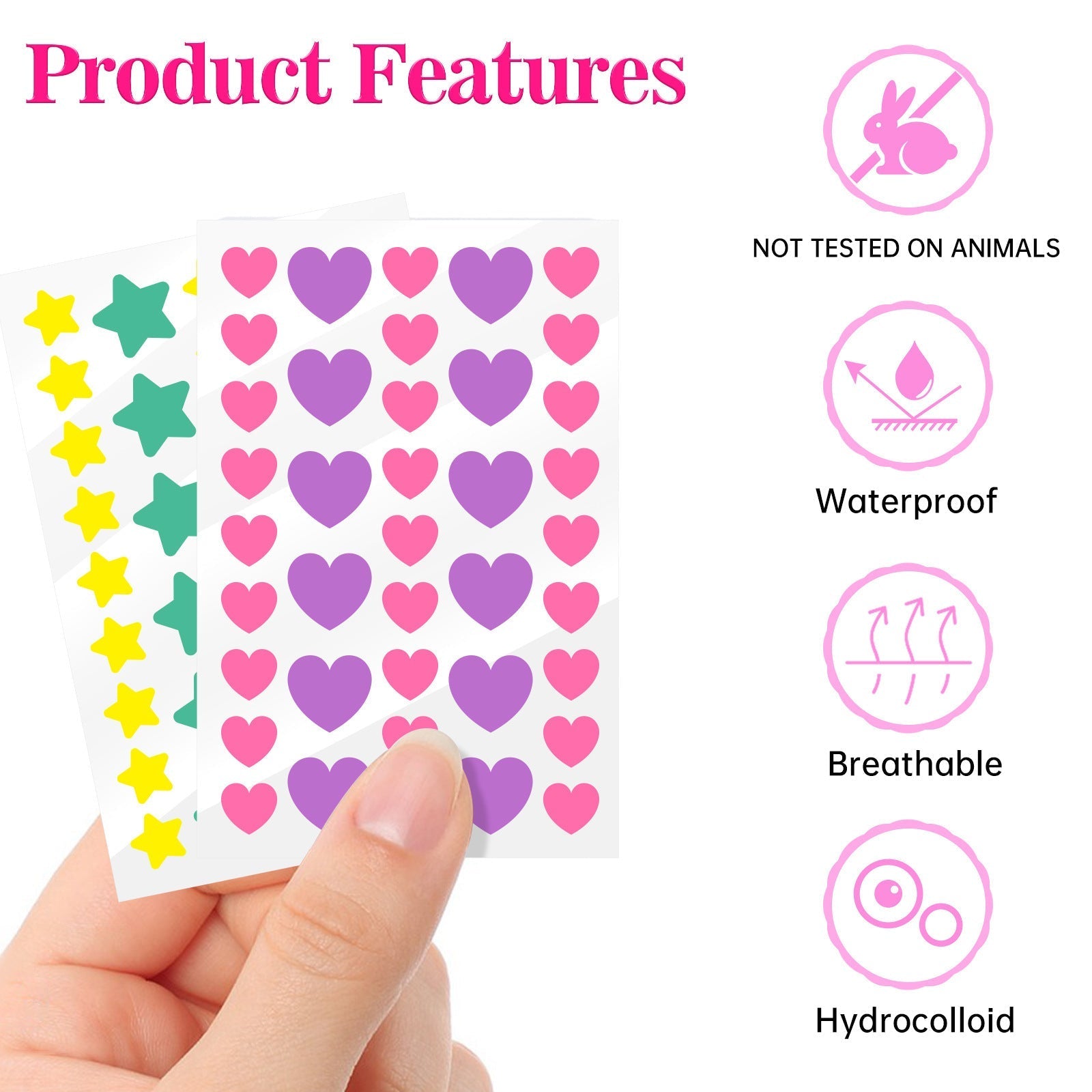 HKM-843283 Multi-Shape Acne Patches for Effective Spot Treatment – Suitable for All Skin Types
