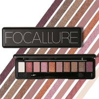 HKM-309587 10-Color Matte Waterproof Eyeshadow Palette in Earth Tones with Pearlescent Finish
