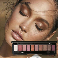 HKM-309587 10-Color Matte Waterproof Eyeshadow Palette in Earth Tones with Pearlescent Finish