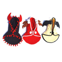 HKM-466195 Hooded Fleece Pet Cloak for Halloween and Christmas - Black, Red, Yellow