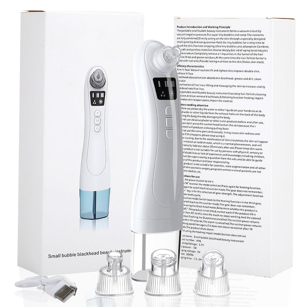 HKM-842131 Compact Electric Blackhead Remover with Water Tank Display and USB Charging