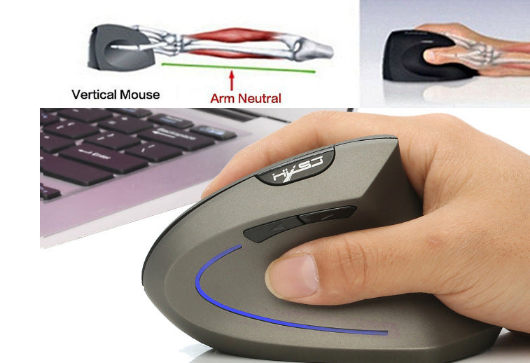 KTX-319251 Vertical Bluetooth Ergonomic Gaming Mouse - Wireless USB Rechargeable - 2.4G Optical Sensor - 2400 DPI
