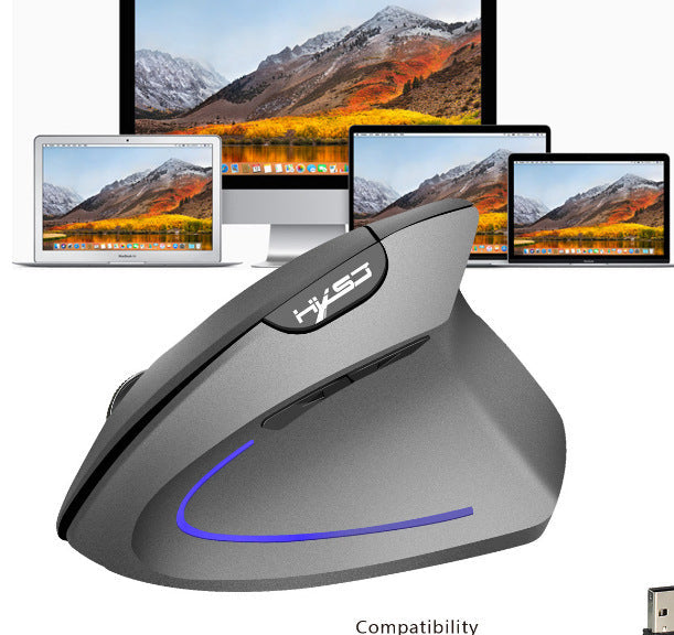 KTX-319251 Vertical Bluetooth Ergonomic Gaming Mouse - Wireless USB Rechargeable - 2.4G Optical Sensor - 2400 DPI