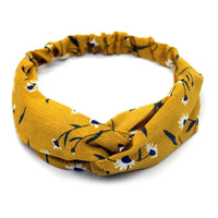 HKM-158611 Cross-Knotted Wide-Brimmed Fabric Flower Headband for Women