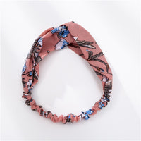 HKM-158611 Cross-Knotted Wide-Brimmed Fabric Flower Headband for Women