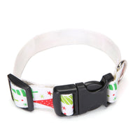 HKM-047763 Red and Green Dot Pattern Polyester Dog Collars - Adjustable Sizes S and L