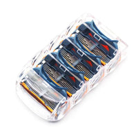 HKM-347795 Five-Layer Manual Shaving Blade with Orange Detailing - 4 Blades, Compact Design (8.8cm x 4.7cm x 2cm)