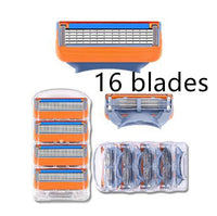 HKM-347795 Five-Layer Manual Shaving Blade with Orange Detailing - 4 Blades, Compact Design (8.8cm x 4.7cm x 2cm)