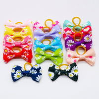 HKM-865811 Small Floral Cloth Headbands for Pets - 50 Pack of Casual Daisy Rubber Bands
