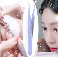 HKM-288339 Precision Stainless Steel Tweezers for Eyebrow Shaping and Eyelash Extensions