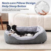 HKM-954515 Plush Faux Fur Dog Crate Bed, Calming Anti-Anxiety Mat with Non-Slip Bottom for Medium Dogs