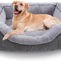 HKM-954515 Plush Faux Fur Dog Crate Bed, Calming Anti-Anxiety Mat with Non-Slip Bottom for Medium Dogs