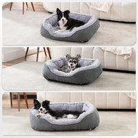 HKM-954515 Plush Faux Fur Dog Crate Bed, Calming Anti-Anxiety Mat with Non-Slip Bottom for Medium Dogs