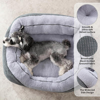 HKM-954515 Plush Faux Fur Dog Crate Bed, Calming Anti-Anxiety Mat with Non-Slip Bottom for Medium Dogs