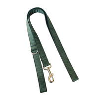 HKM-965587 Green Velvet Wool Dog Collar and Leash Set for All Seasons - Sizes S, M, L, XL