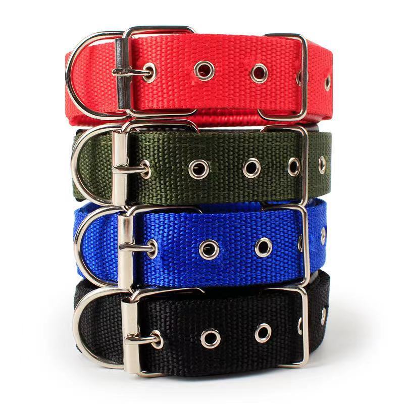 HKM-453331 Durable Nylon Dog Collar for Small to Medium-Sized Dogs in Multiple Sizes: Blue, Black, Red, Green