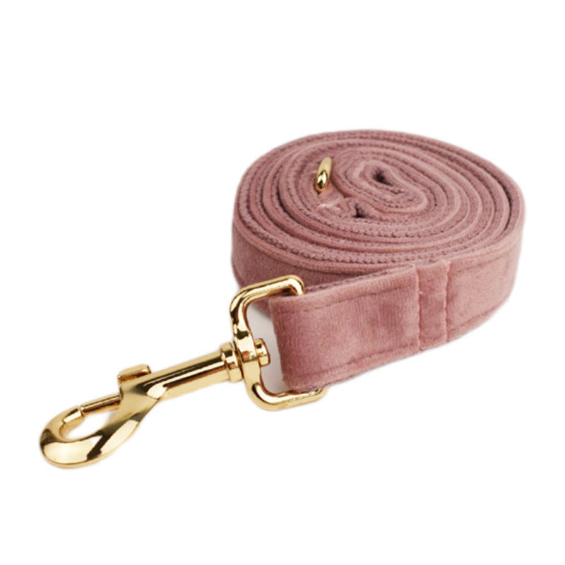 HKM-783955 Light Purple Velvet Dog Collar with Matching Leash and Bowknot, Ideal for Gifts on Various Occasions