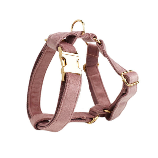 HKM-783955 Light Purple Velvet Dog Collar with Matching Leash and Bowknot, Ideal for Gifts on Various Occasions