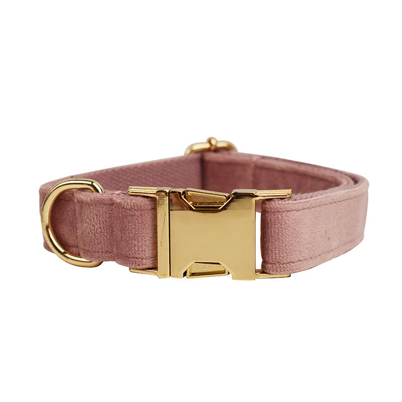 HKM-783955 Light Purple Velvet Dog Collar with Matching Leash and Bowknot, Ideal for Gifts on Various Occasions