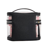HKM-315859 Multifunctional Folding Makeup Kit in Pink Floral Design with Waterproof Synthetic Leather