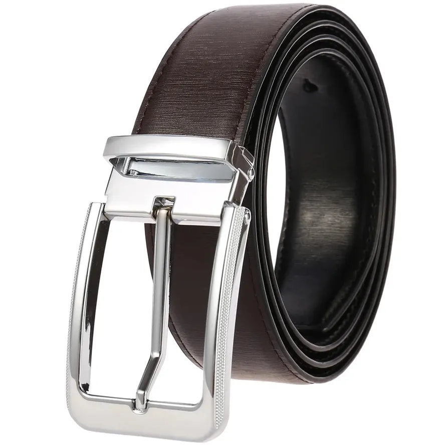 HKM-244691 Cowhide Leather Pin Buckle Belt for Men - Model LY35-21796-2