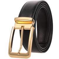 HKM-244691 Cowhide Leather Pin Buckle Belt for Men - Model LY35-21796-2