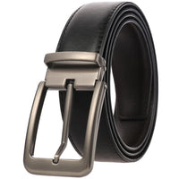 HKM-244691 Cowhide Leather Pin Buckle Belt for Men - Model LY35-21796-2