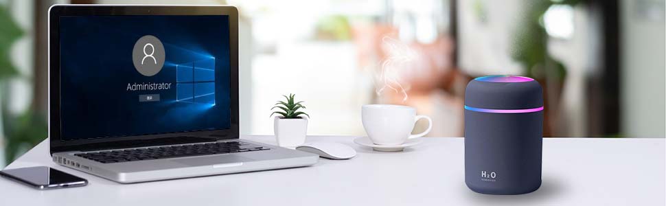 KTX-584531 300ml Portable Cool Mist Humidifier with Multicolor LED Light and Auto Shut-Off