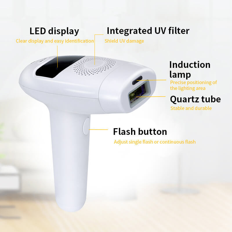 HKM-442643 IPL Laser Hair Removal Device with LCD Display and 5 Energy Levels - 990,000 Pulses