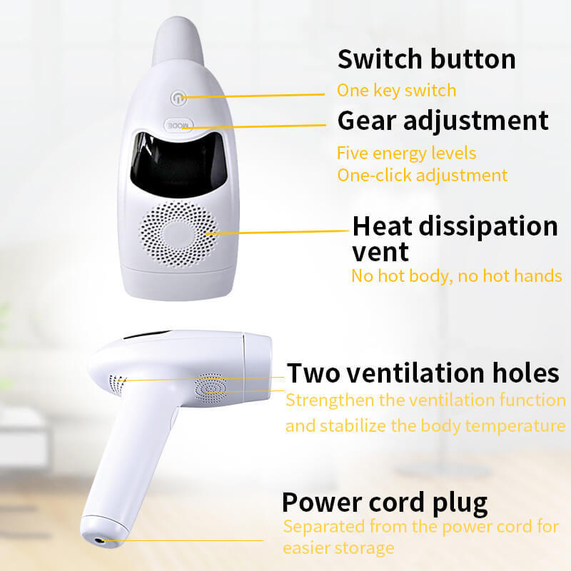 HKM-442643 IPL Laser Hair Removal Device with LCD Display and 5 Energy Levels - 990,000 Pulses