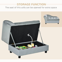 HKM-803027 Luxury Small Dog Bed with Hidden Storage and Soft Foam Cushion for Comfort, Modern Pet Furniture in Grey