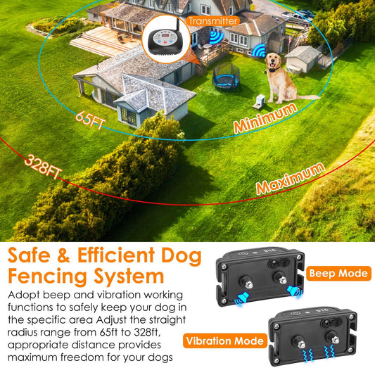 JMT-023178 Wireless Electric Dog Fence System with GPS Monitoring for Small to Large Dogs