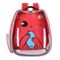 HKM-693843 Transparent Portable Cat Backpack with Cat Ear Design - Ideal for Travel and Outdoor Adventures