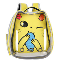 HKM-693843 Transparent Portable Cat Backpack with Cat Ear Design - Ideal for Travel and Outdoor Adventures