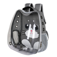 HKM-693843 Transparent Portable Cat Backpack with Cat Ear Design - Ideal for Travel and Outdoor Adventures