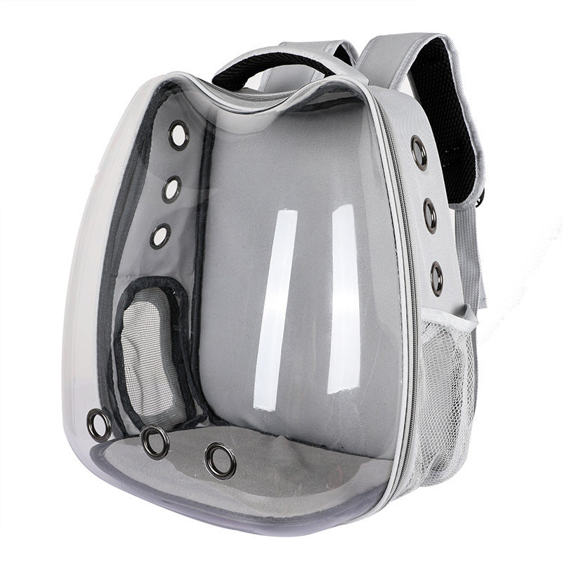 HKM-693843 Transparent Portable Cat Backpack with Cat Ear Design - Ideal for Travel and Outdoor Adventures