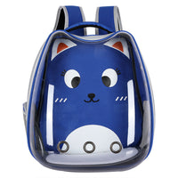 HKM-693843 Transparent Portable Cat Backpack with Cat Ear Design - Ideal for Travel and Outdoor Adventures