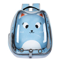 HKM-693843 Transparent Portable Cat Backpack with Cat Ear Design - Ideal for Travel and Outdoor Adventures