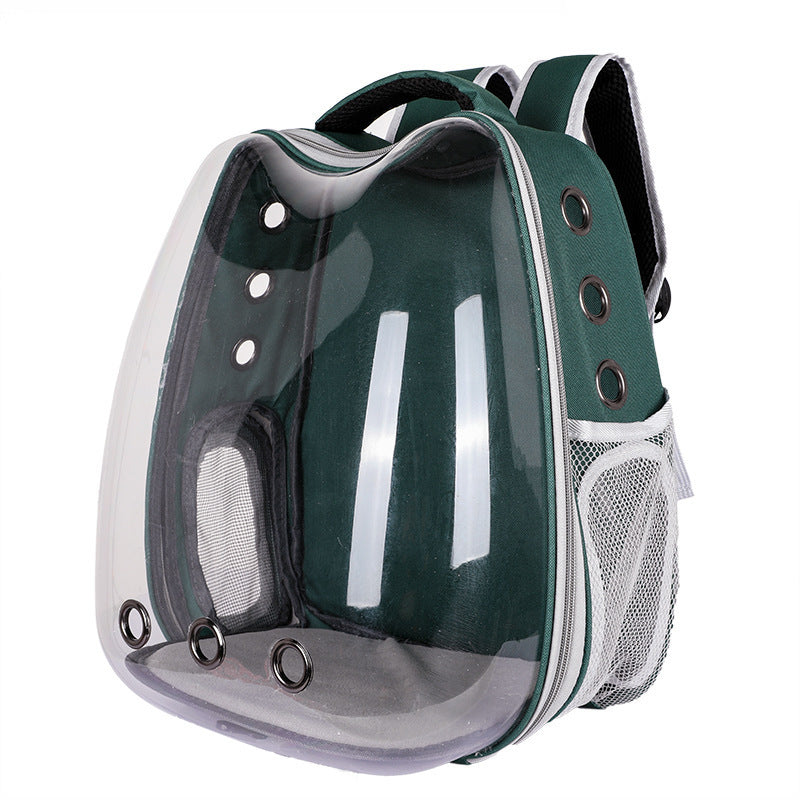 HKM-693843 Transparent Portable Cat Backpack with Cat Ear Design - Ideal for Travel and Outdoor Adventures