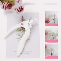 HKM-982163 U-Shaped Nail Art Scissors, Turntable Cutting Tool for French Fake Nails - White and Rose Red Options