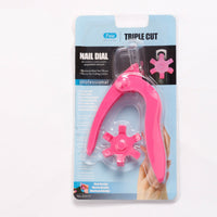 HKM-982163 U-Shaped Nail Art Scissors, Turntable Cutting Tool for French Fake Nails - White and Rose Red Options