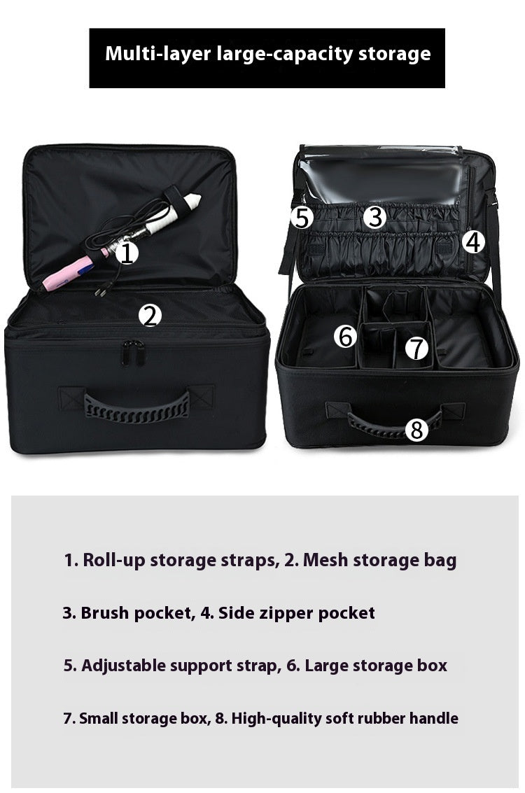 HKM-576851 Professional Outdoor Makeup Storage Bag in Wear-Resistant Oxford Cloth