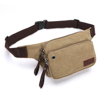 HKM-713811 Men's Casual Canvas Messenger Bag - Simple Waist & Cash Register Bag