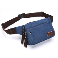 HKM-713811 Men's Casual Canvas Messenger Bag - Simple Waist & Cash Register Bag
